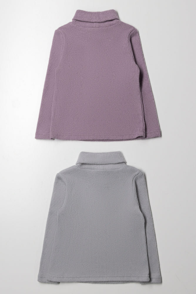 2 Pack Long Sleeve Poloneck Purple And Grey (3)