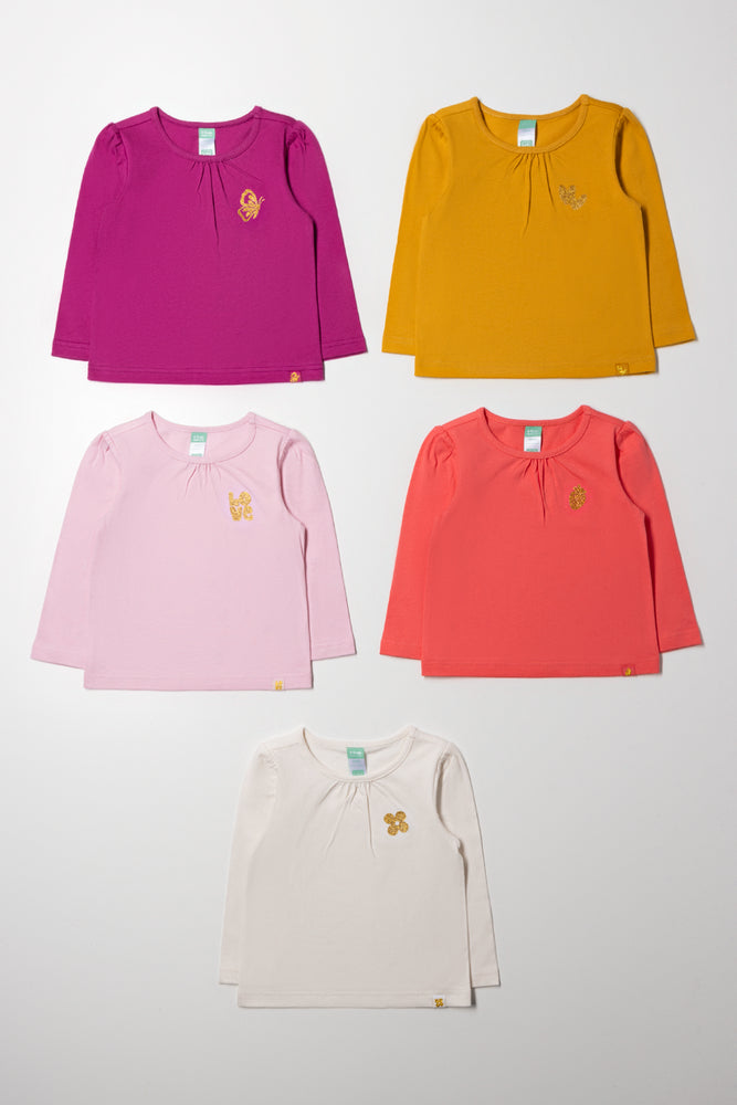 5 Pack Long Sleeve T-Shirts Multi