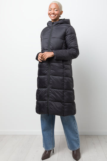 Extra Long Puffer Jacket Black