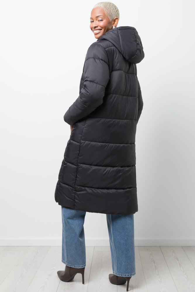 Extra Long Puffer Jacket Black (2)
