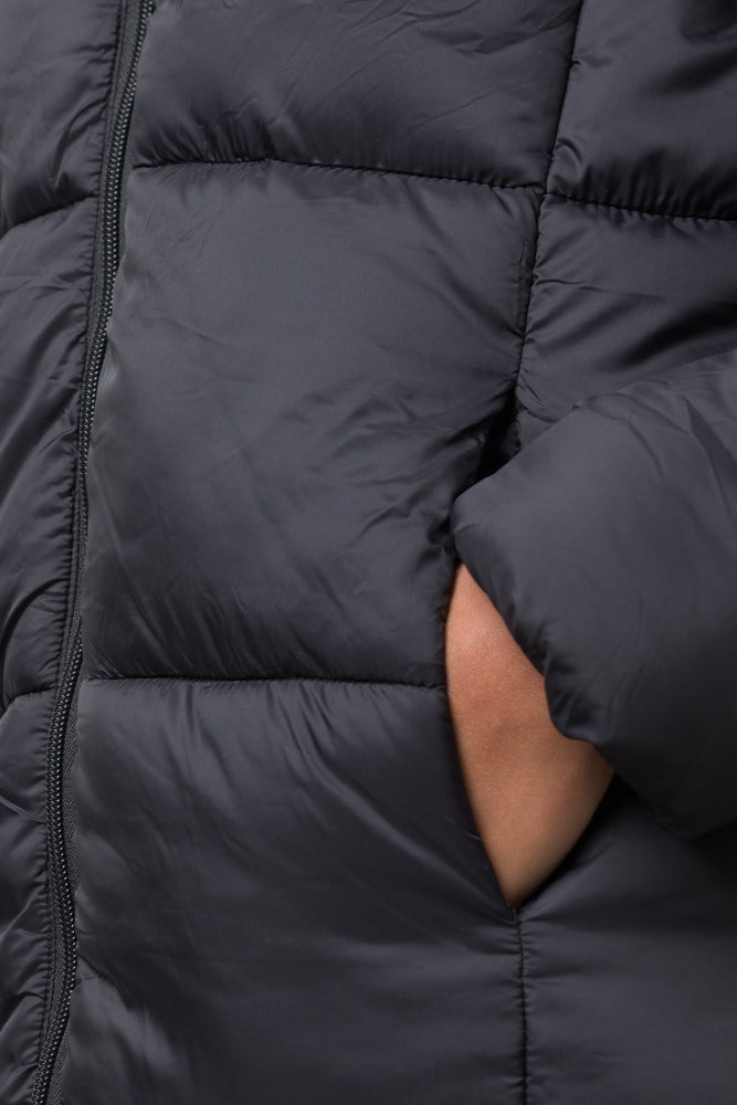 Extra Long Puffer Jacket Black (3)
