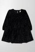 Animal Velour Dress Black