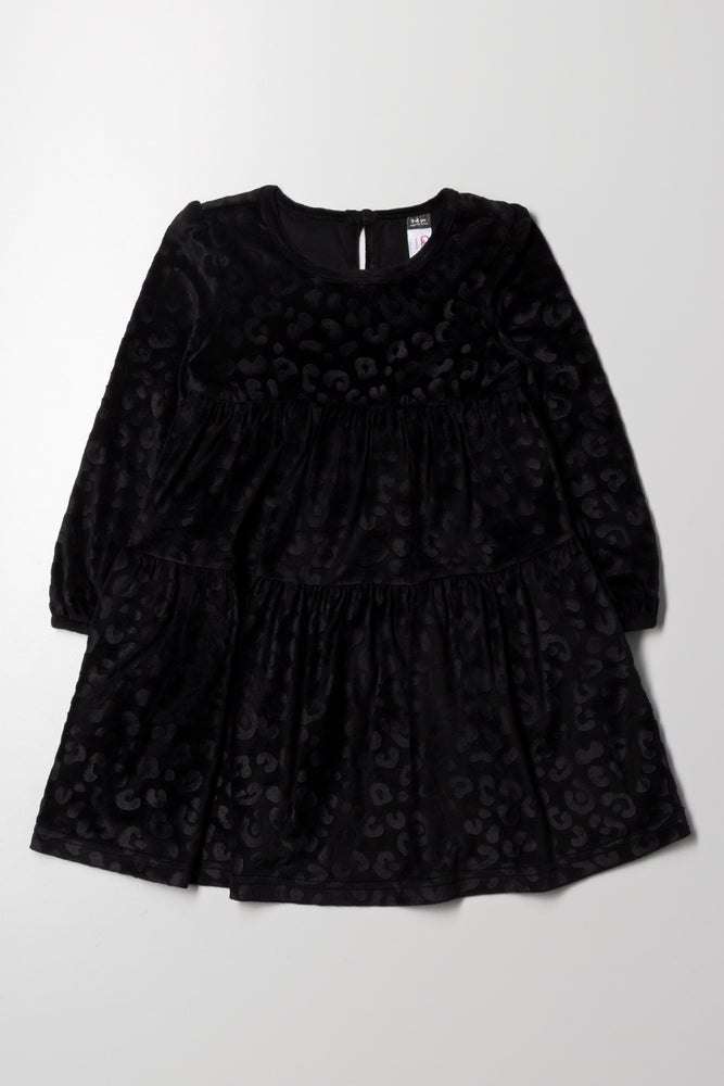 Animal Velour Dress Black