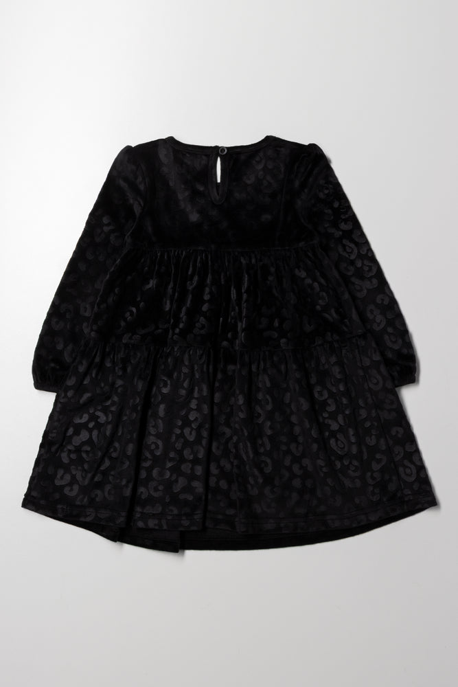 Animal Velour Dress Black (3)