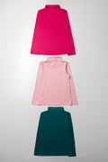 3 Pack Floral Polonecks Pink And Green (2)
