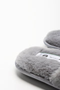 Embossed Velvet Slippers Grey (3)