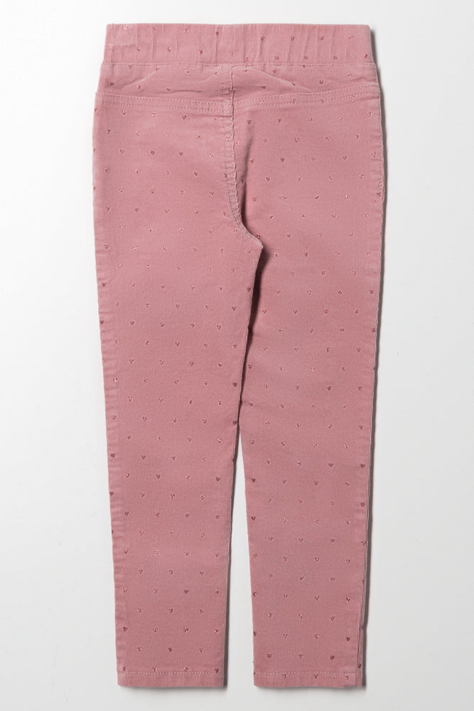 Glitter Corduroy Jeggings Pink (2)