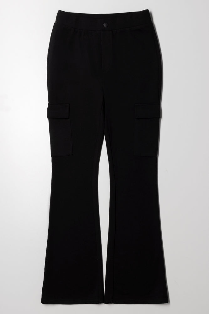 Cargo Flare Leggings Black