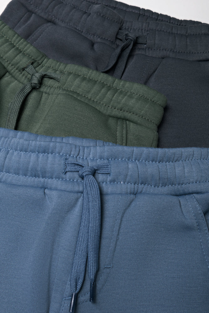 3 Pack Trackpants Green, Charcoal & Blue