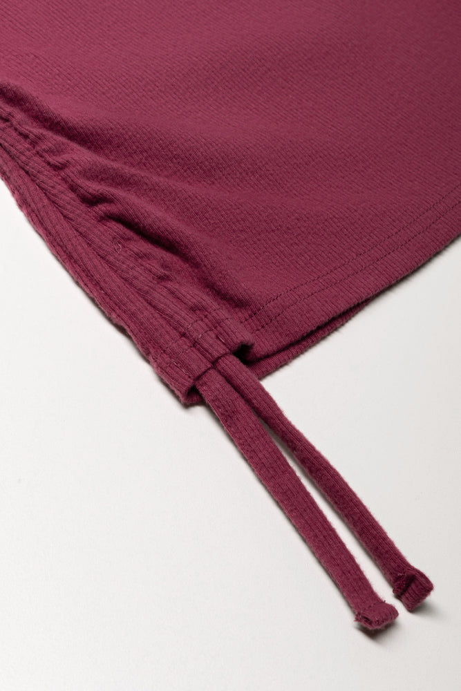 Crew Neck Top Dark Red