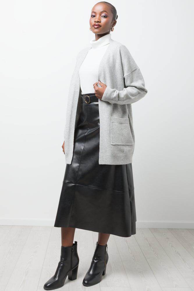 Mid Length Cardigan Grey