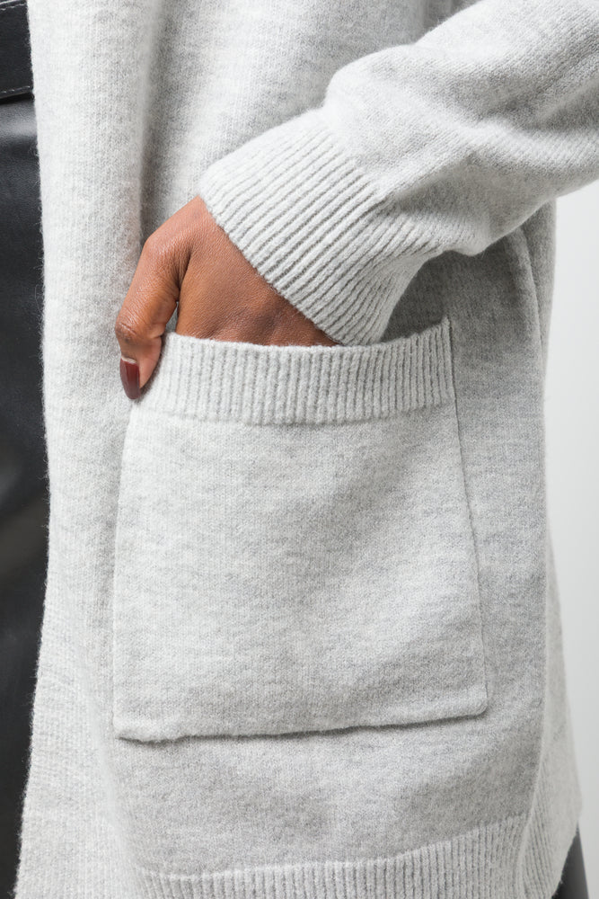 Mid Length Cardigan Grey (3)