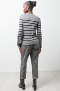 Stripe Long Sleeve Jersey Dark Grey And Black (2)