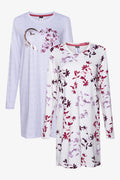 2 Pack Butterfly Sleepshirts Grey