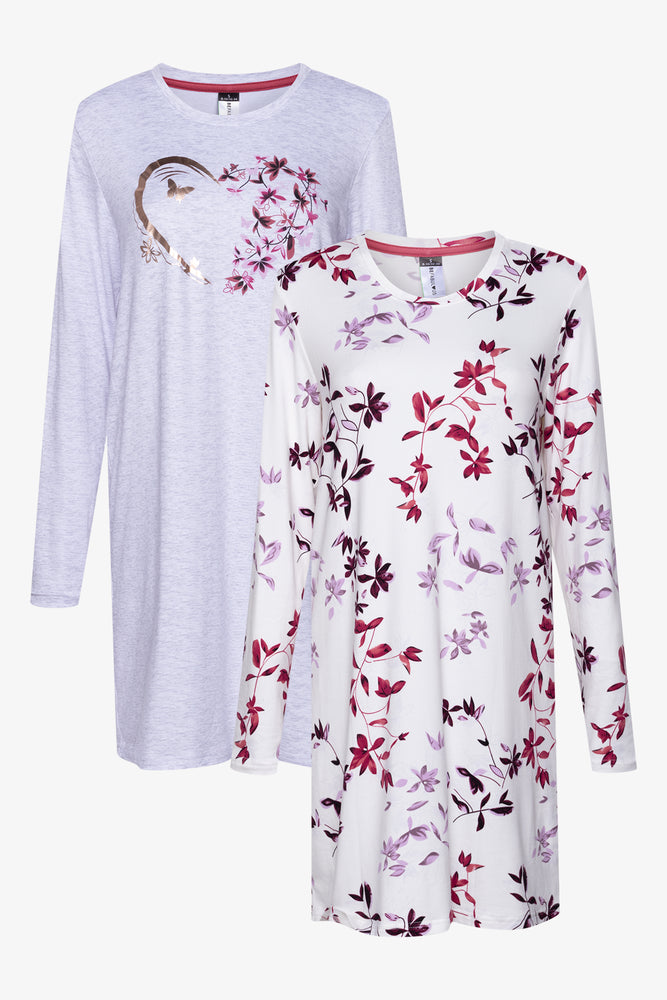 2 Pack Butterfly Sleepshirts Grey