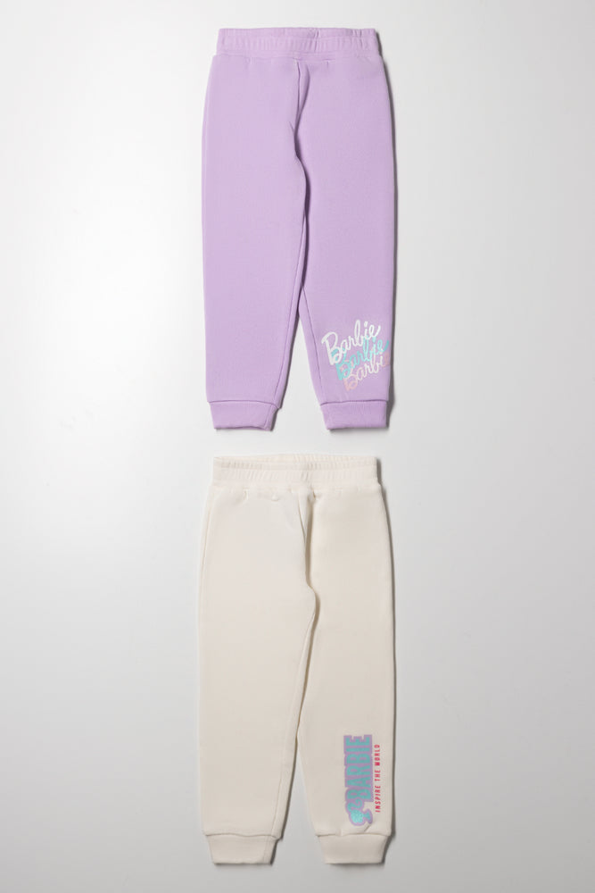 Barbie 2 Pack Trackpants Cream And Purple