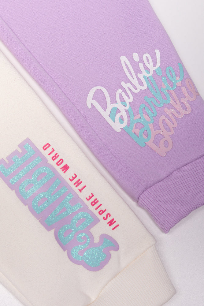 Barbie 2 Pack Trackpants Cream And Purple