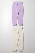 Barbie 2 Pack Trackpants Cream And Purple (2)