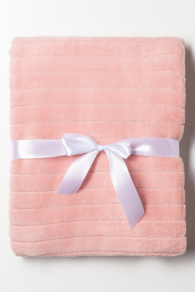 Rib Waffle Blanket Pink