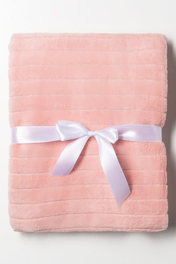 Rib Waffle Blanket Pink