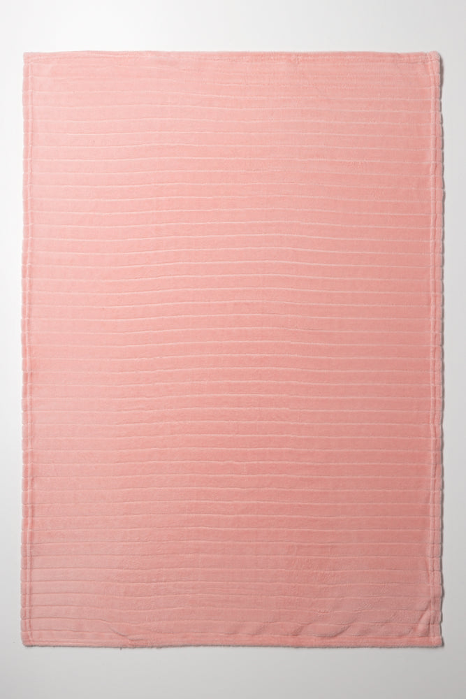 Rib Waffle Blanket Pink (2)