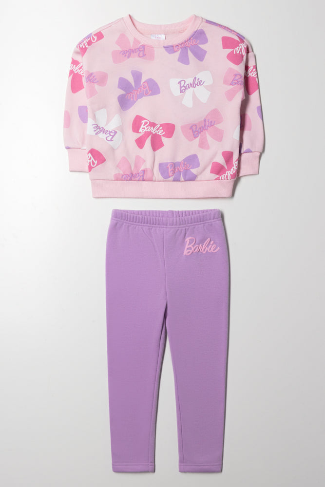 Barbie Tracktop And Leggings Set Pink And Lilac