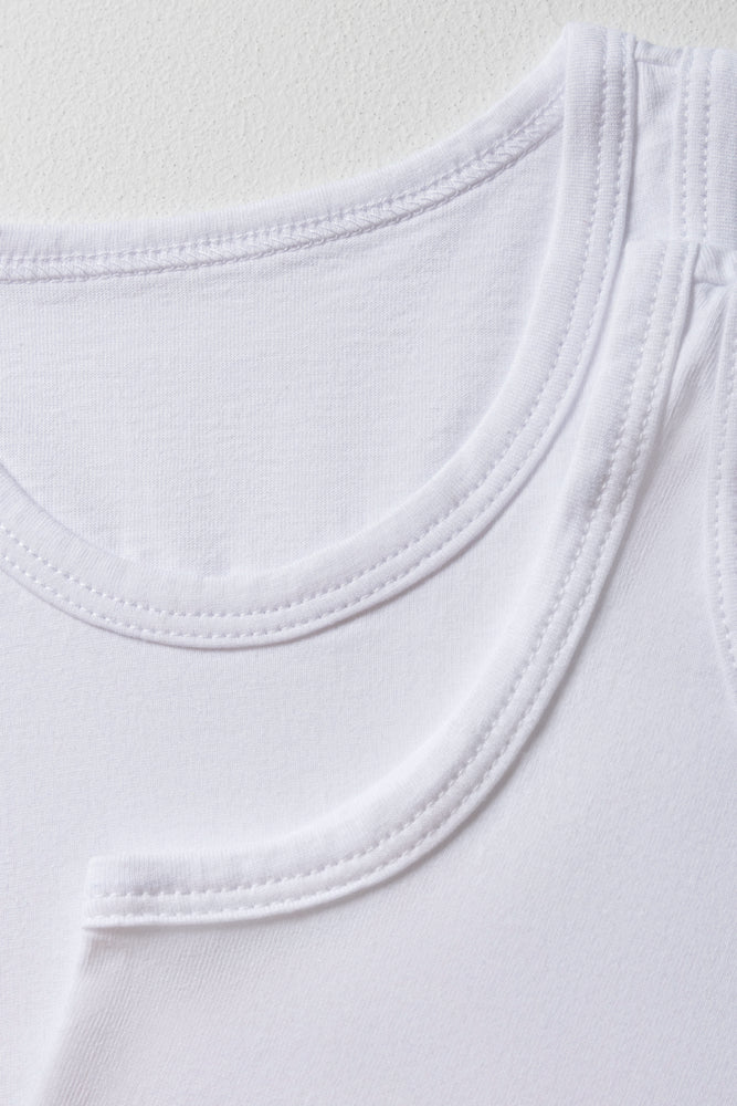 2 Pack Sleeveless Vests White