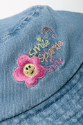 Flower Denim Bucket Hat Blue (1)