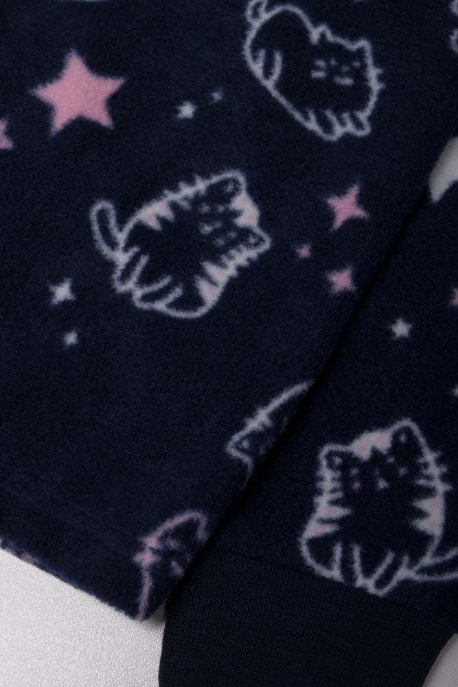 2 Pack Cat Pyjamas Set Pink And Navy