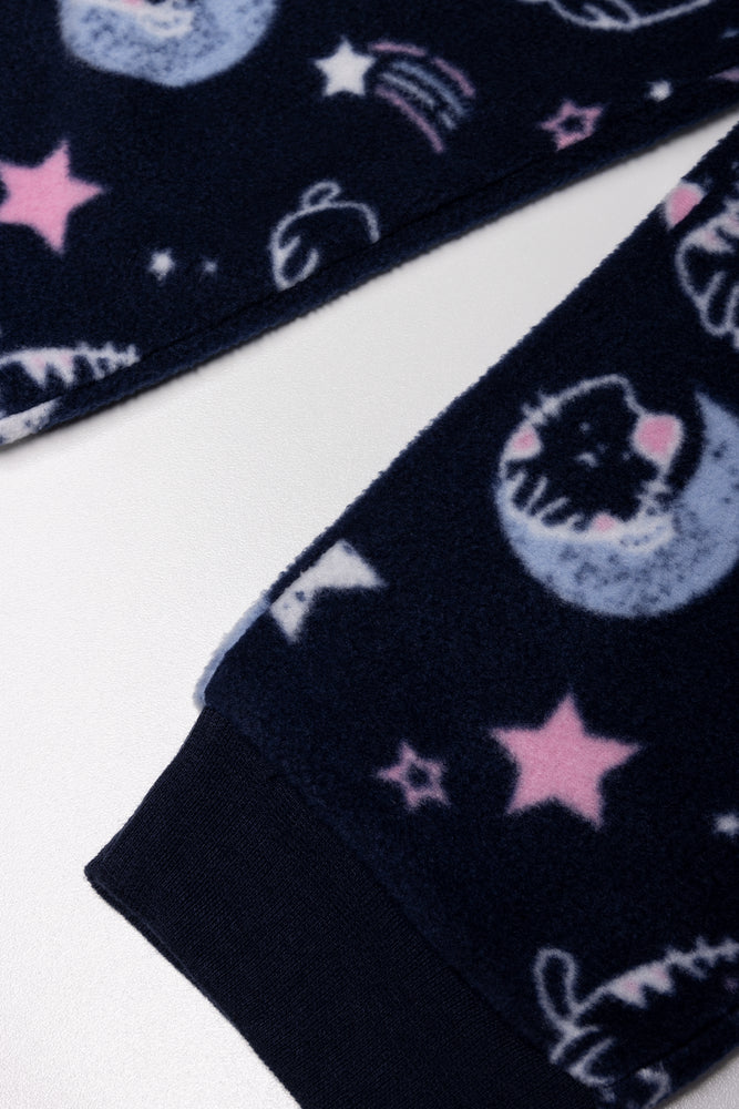 2 Pack Cat Pyjamas Set Pink And Navy (2)