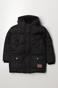 Hooded Puffer Jacket Black