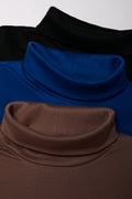 3 Pack Poloneck Black, Blue & Brown (1)
