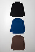 3 Pack Poloneck Black, Blue & Brown (2)