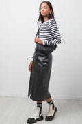 Stripe Seamless Long Sleeve Top White And Black (1)
