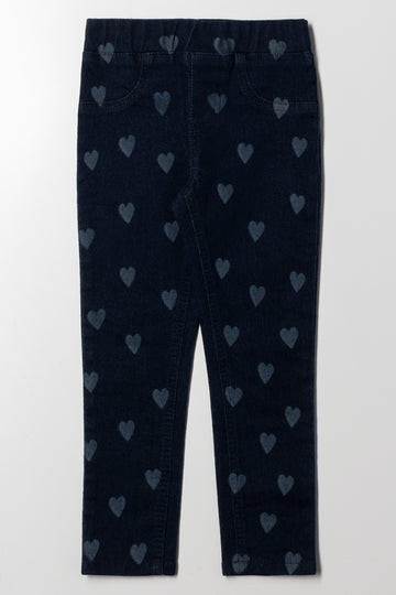 Heart Jeggings Dark Blue