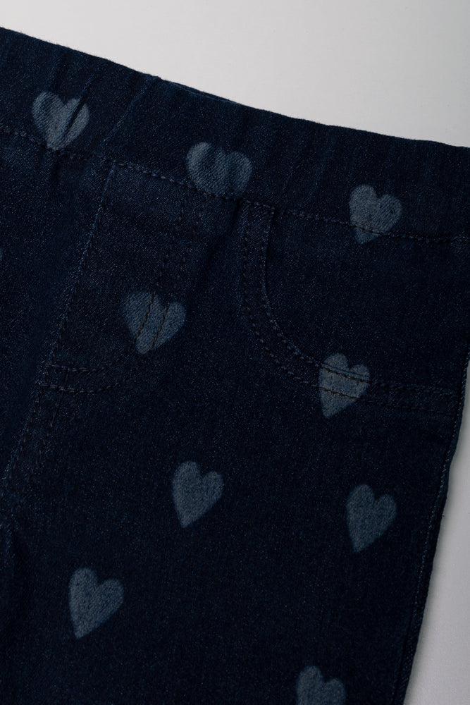 Heart Jeggings Dark Blue