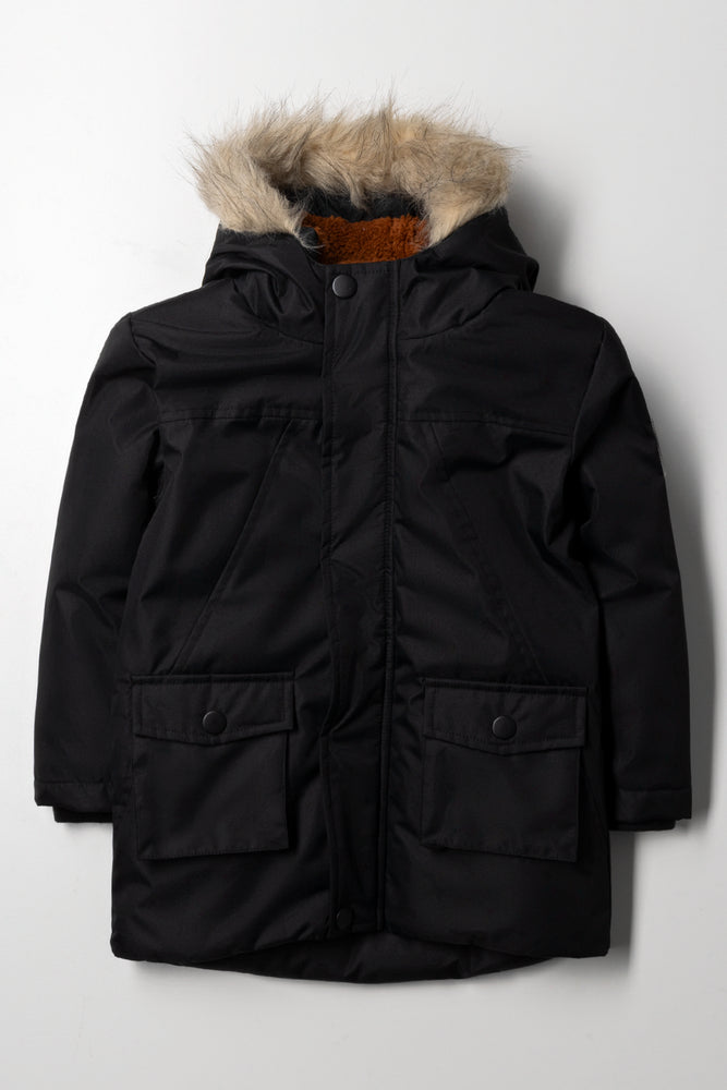 Hooded Parka Jacket Black