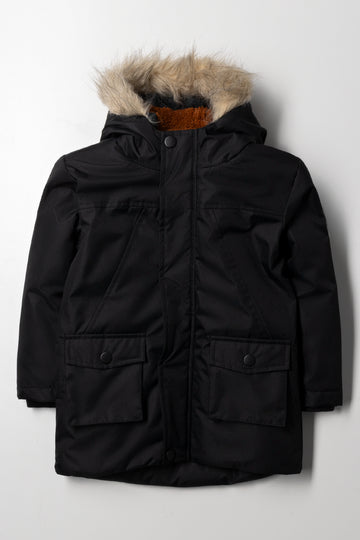 Hooded Parka Jacket Black