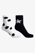2 Pack Chunky Socks Black & Cream