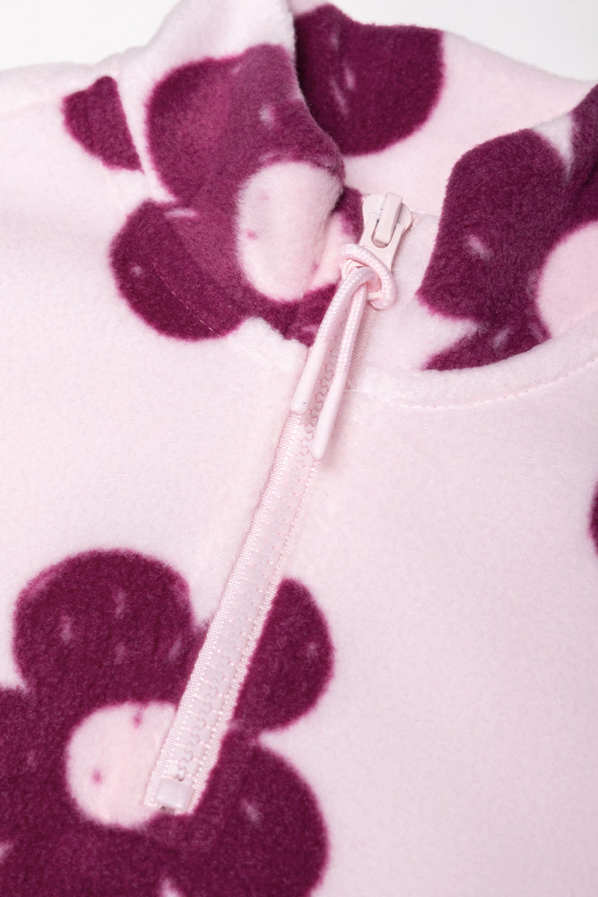 Flower Quarter Zip Tracktop Pink (1)