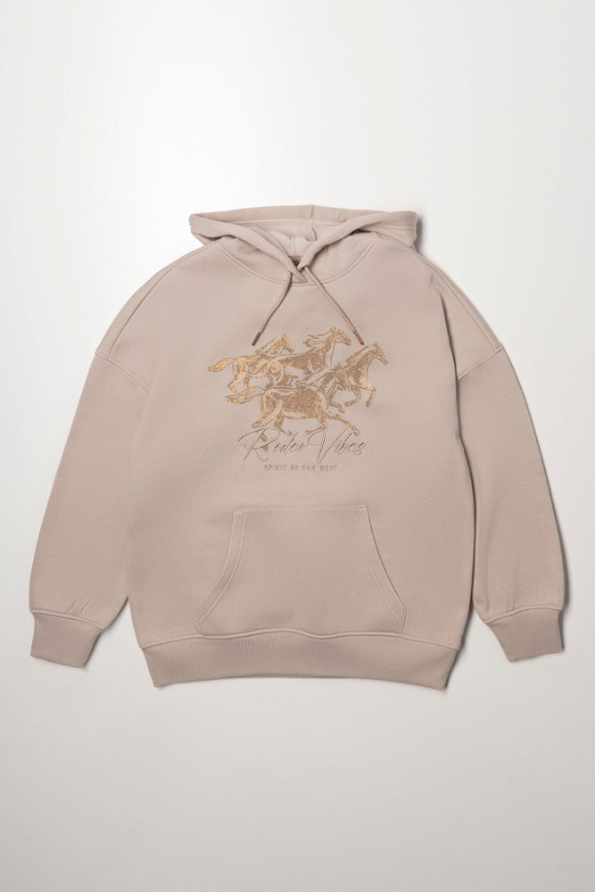 Horses Hoodie Natural