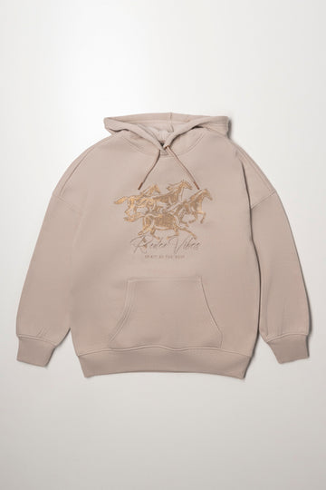 Horses Hoodie Natural