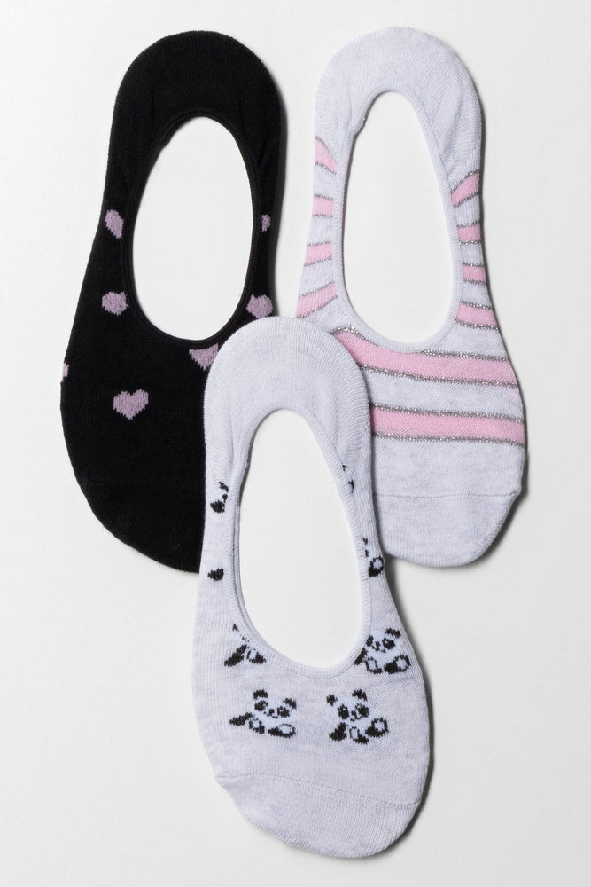 3 Pack Secret Socks Grey And Black