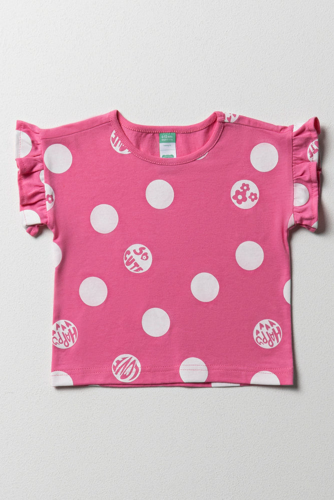 T-Shirt With Frills Pink