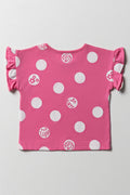 T-Shirt With Frills Pink (2)