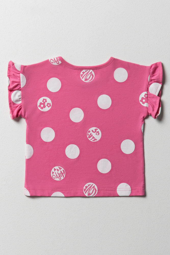 T-Shirt With Frills Pink (2)