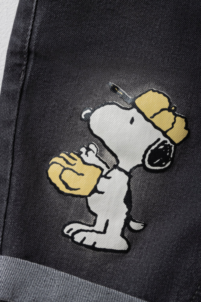 Snoopy Denim Shorts Dark Grey (1)