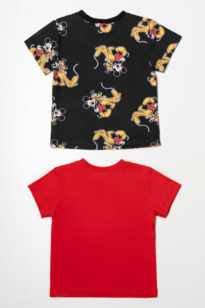 2 Pack Mickey Mouse T-Shirts Red And Black (2)