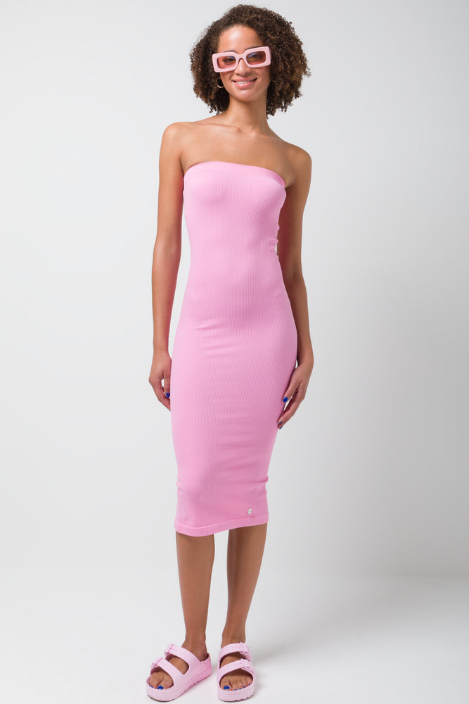 Seamless Midi Bandeau Skirt Pink