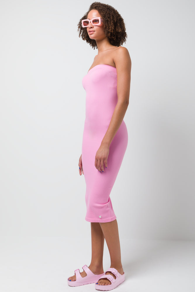 Seamless Midi Bandeau Skirt Pink